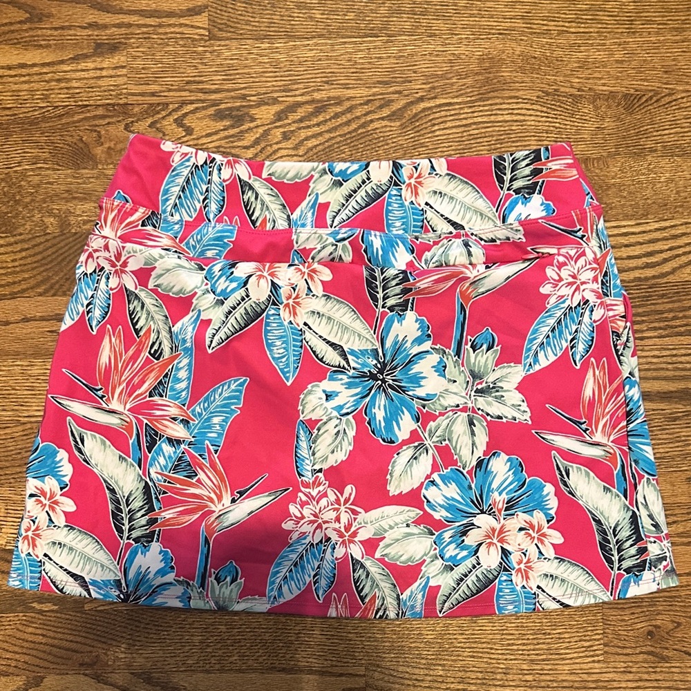 Tommy Bahama Floral Pink Skort (Skirt + Shorts) Golf Tennis Sz Large - Picture 2 of 5